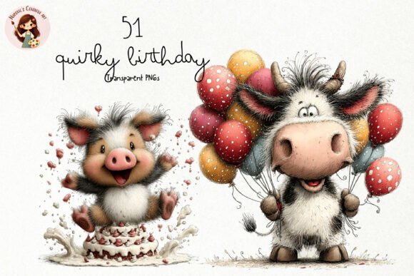 Download Quirky Birthday Animals PNG Clipart - Animal Collection