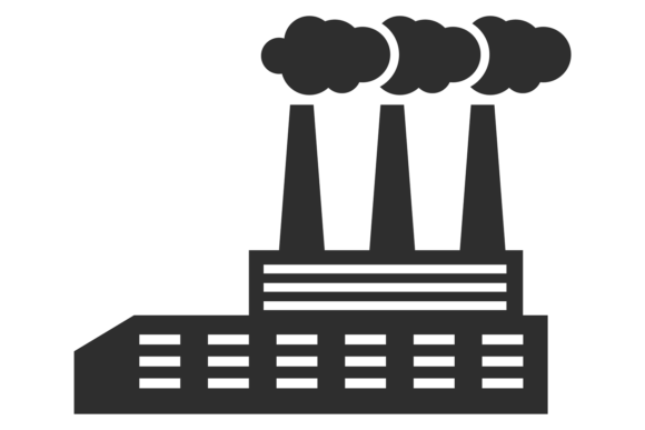 Download Industry Icon. Black Factory Building. a - Building Collection