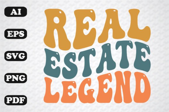Download Real Estate Legend Retro Wavy Svg PNG - Real Collection