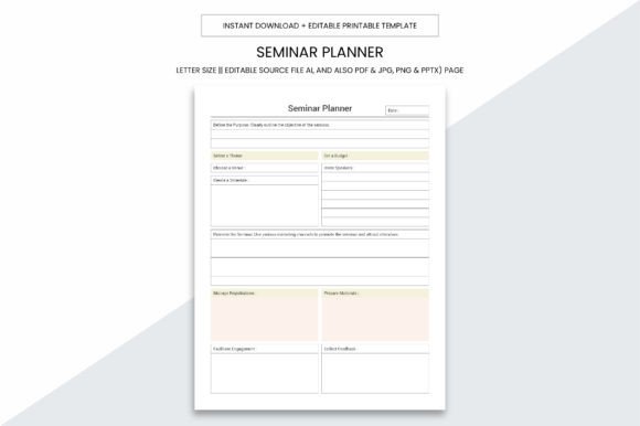 Download Seminar Planner Printable Kdp Interior - Seminar Collection