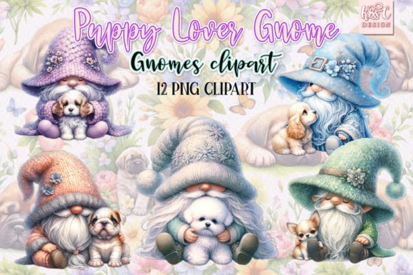 Download Watercolor Spring Puppy Lover Gnomes PNG - Puppy Collection
