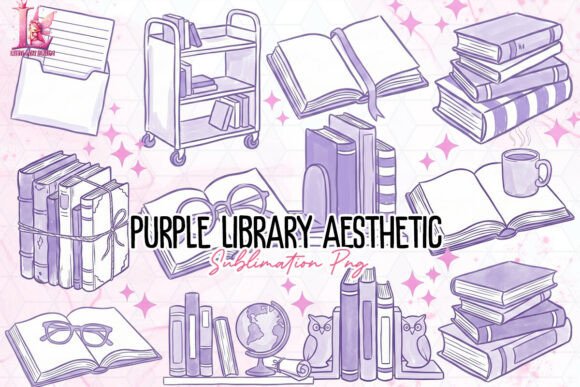 Download Purple Library Aesthetic PNG - Aesthetic Collection