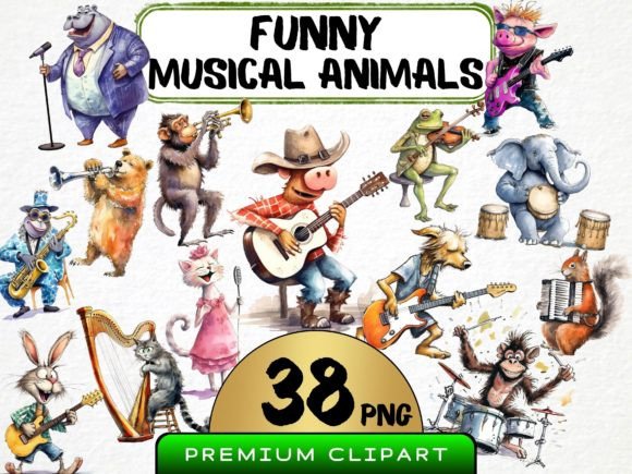 Download Funny Musical Animals Clipart - Animal Collection